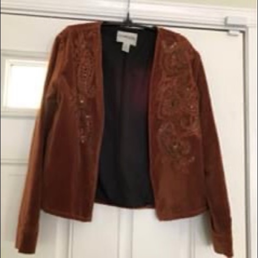 Chico’s Bronze Velveteen Jacket